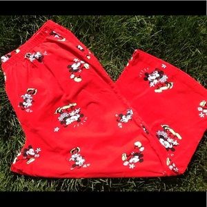 Disney's Red Mickey Minnie Pj Pants Sz XL